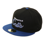 Exclusive New Era 59Fifty Indianapolis Colts Script Hat - 2T Black, Royal