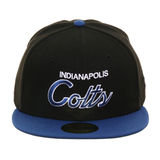 Exclusive New Era 59Fifty Indianapolis Colts Script Hat - 2T Black, Royal