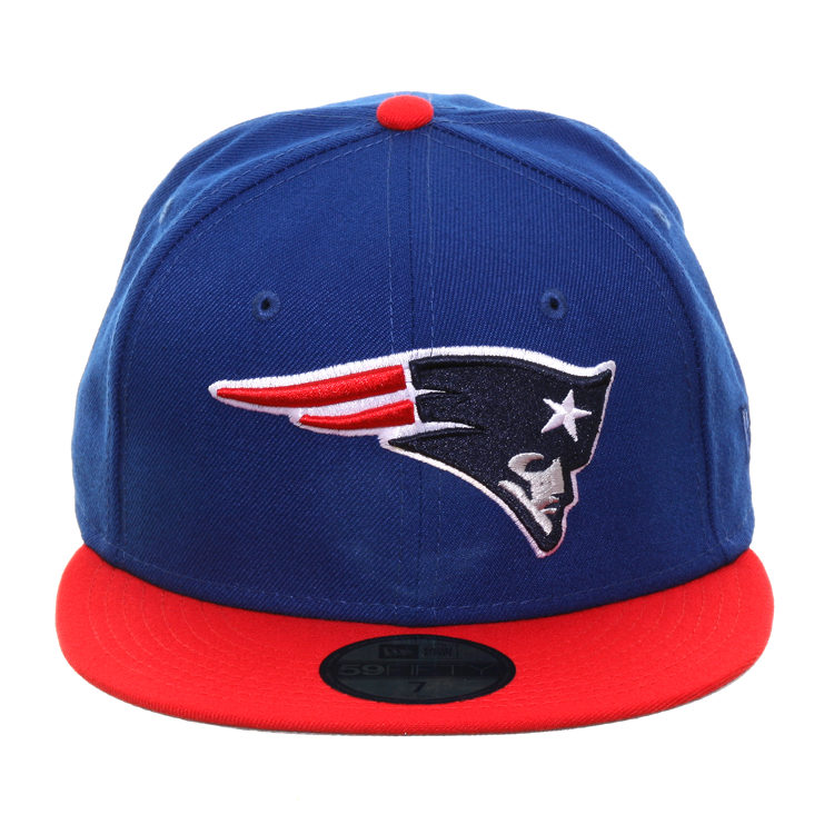 Exclusive New Era 59Fifty New England Patriots Hat - 2T Royal, Red