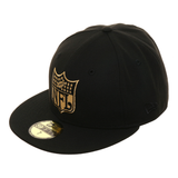 Exclusive New Era 59Fifty NFL Shield Hat - Black, Metallic Gold