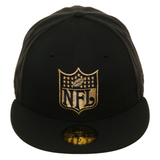 Exclusive New Era 59Fifty NFL Shield Hat - Black, Metallic Gold