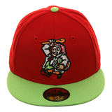 Exclusive New Era 59Fifty Mahoning Valley Peppers Grandma Hat - 2T Red, Light Green