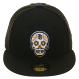 Exclusive New Era 59Fifty San Diego Padres Sugar Skull Glow In Dark Hat - Black