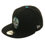 Exclusive New Era 59Fifty Seattle Mariners Sugar Skull Glow In Dark Hat - Black