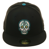 Exclusive New Era 59Fifty Seattle Mariners Sugar Skull Glow In Dark Hat - Black