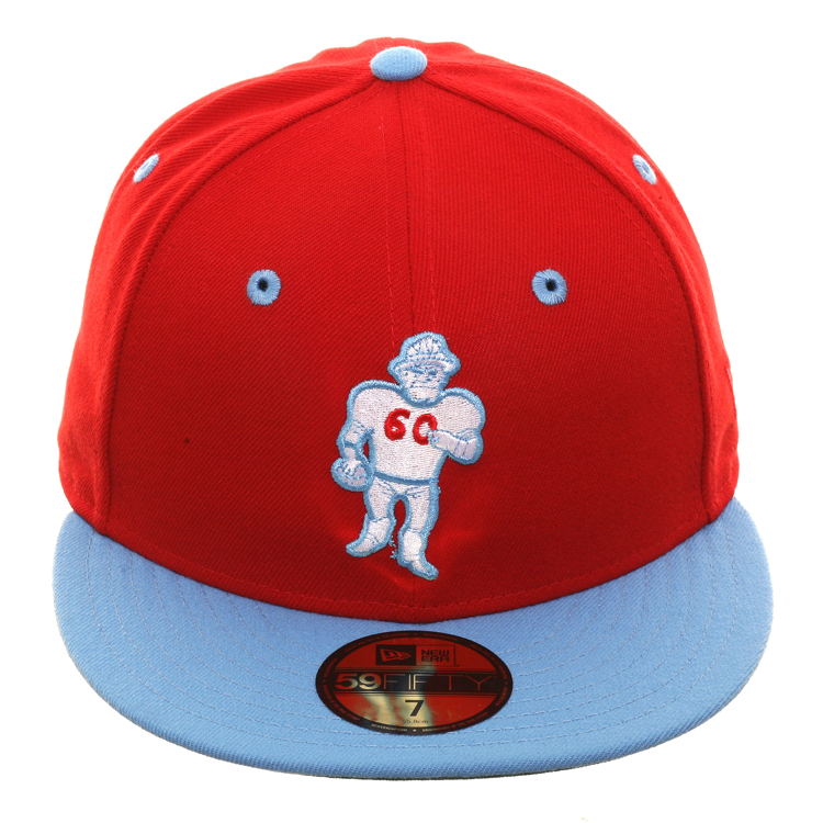 Exclusive New Era 59Fifty Oilers Roughneck Hat - 2T Red, Light Blue