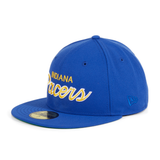 Exclusive New Era 59Fifty Indiana Pacers Script Hat - Royal