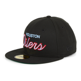 Exclusive New Era 59Fifty Houston Oilers Script Hat - Black