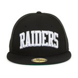 Exclusive New Era 59Fifty Oakland Raiders Arch Hat - Black