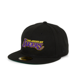 Exclusive New Era 59Fifty Los Angeles Lakers Alternate Word Hat - Black