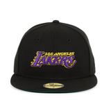 Exclusive New Era 59Fifty Los Angeles Lakers Alternate Word Hat - Black