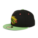 Exclusive New Era Playeros De Harrisburg Hat - 2T Black, Lime Green