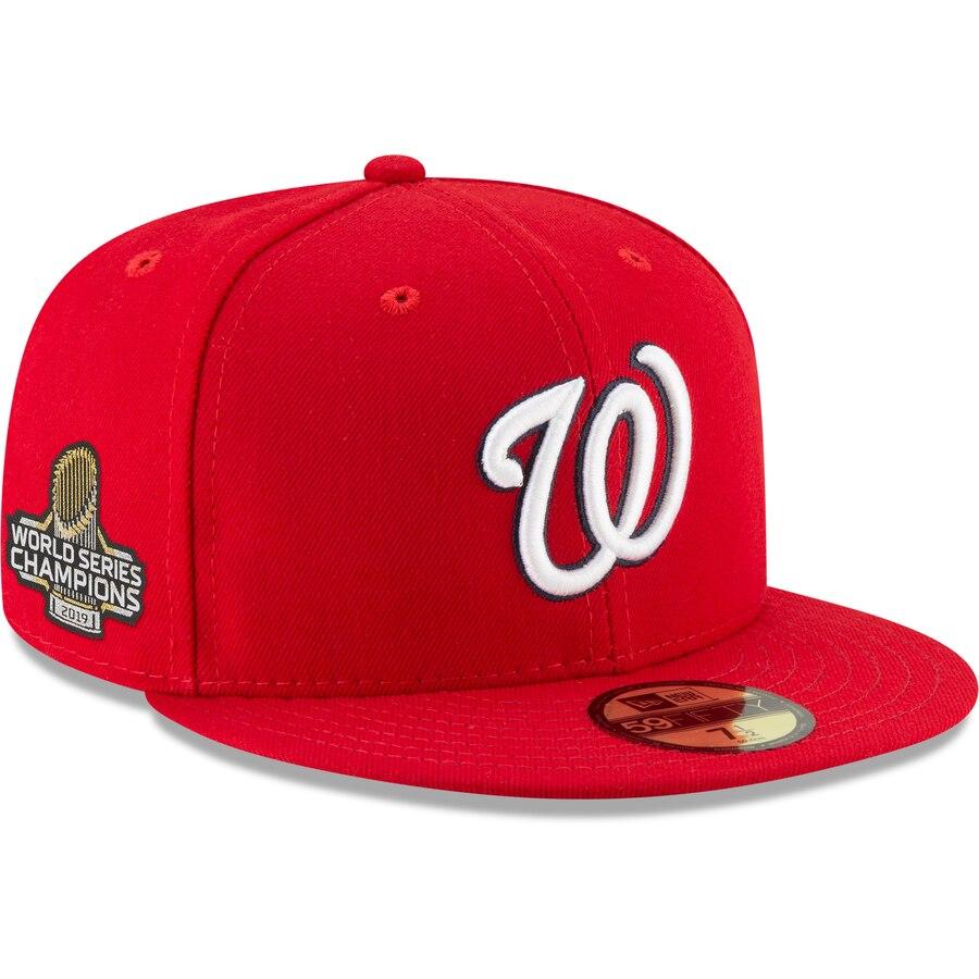 New Era 59Fifty Washington Nationals 2019 World Series Champions Patch Game Hat - Red