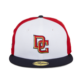 Exclusive New Era 59Fifty Washington Nationals DC Spring Training 2020 Patch PinW Hat - White, Red & Navy