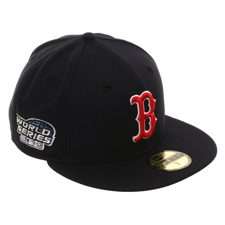 Pre-order Exclusive New Era 59Fifty Boston Red Sox 2004  World Series Patch, Pink Undervisor - Navy