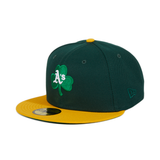 Exclusive New Era 59Fifty Oakland Athletics Shamrock Hat - 2T Gold, Green