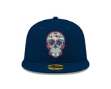 Pre-Order Exclusive New Era 59Fifty New England Patriots Sugar Skull Hat - Navy