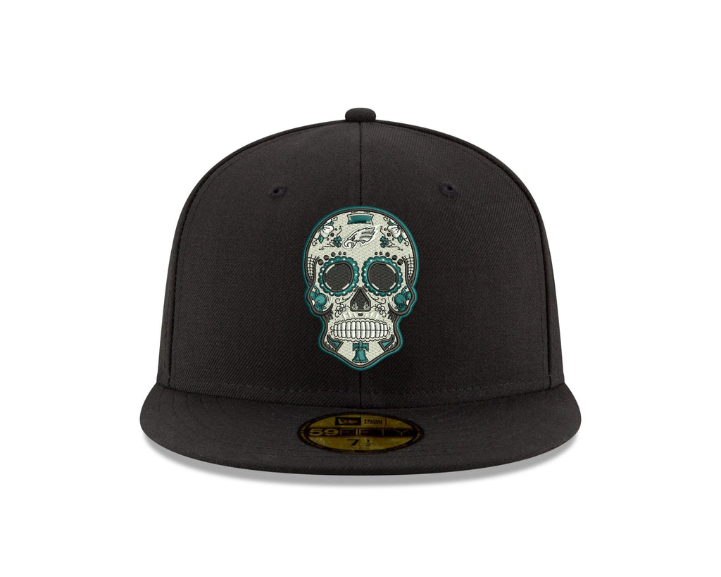 Pre-Order Exclusive New Era 59Fifty Philadelphia Eagles Sugar Skull Hat - Black