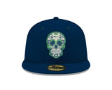 Pre-Order Exclusive New Era 59Fifty Seattle Seahawks Sugar Skull Hat - Navy