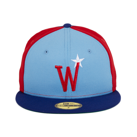 Exclusive New Era 59Fifty Washington Stars Prototype Pinwheel Hat - Light Blue, Red, Royal