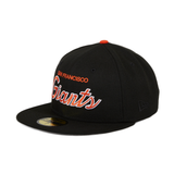 Exclusive New Era 59Fifty San Francisco Giants Script Hat - Black