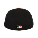 Exclusive New Era 59Fifty San Francisco Giants Script Hat - Black