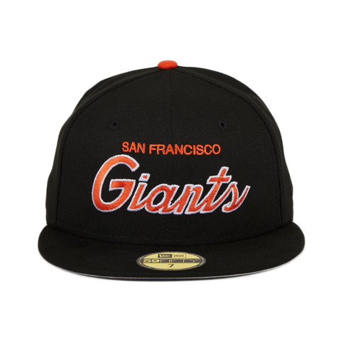 Exclusive New Era 59Fifty San Francisco Giants Script Hat - Black