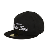 Exclusive New Era 59Fifty Chicago White Sox Script Hat - Black