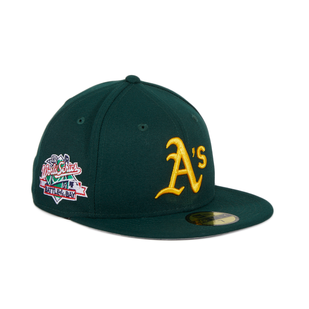 Exclusive New Era 59Fifty Oakland Athletics 1989 World Series Patch Hat - Green