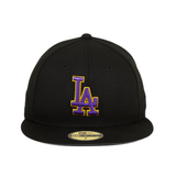 New Era 59Fifty Los Angeles Dodgers Hat - Black, Purple, Gold