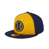 Exclusive New Era 59Fifty Milwaukee Brewers Alternate Rail Hat - Gold, Light Navy