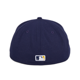 Exclusive New Era 59Fifty Milwaukee Brewers Alternate Rail Hat - Gold, Light Navy