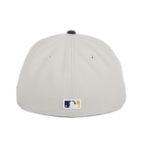 Exclusive New Era 59Fifty Milwaukee Brewers Alternate Hat - 2T Stone, Light Navy