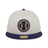 Exclusive New Era 59Fifty Milwaukee Brewers Alternate Hat - 2T Stone, Light Navy