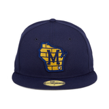 Exclusive New Era 59Fifty Milwaukee Brewers State Alternate Hat - Light Navy