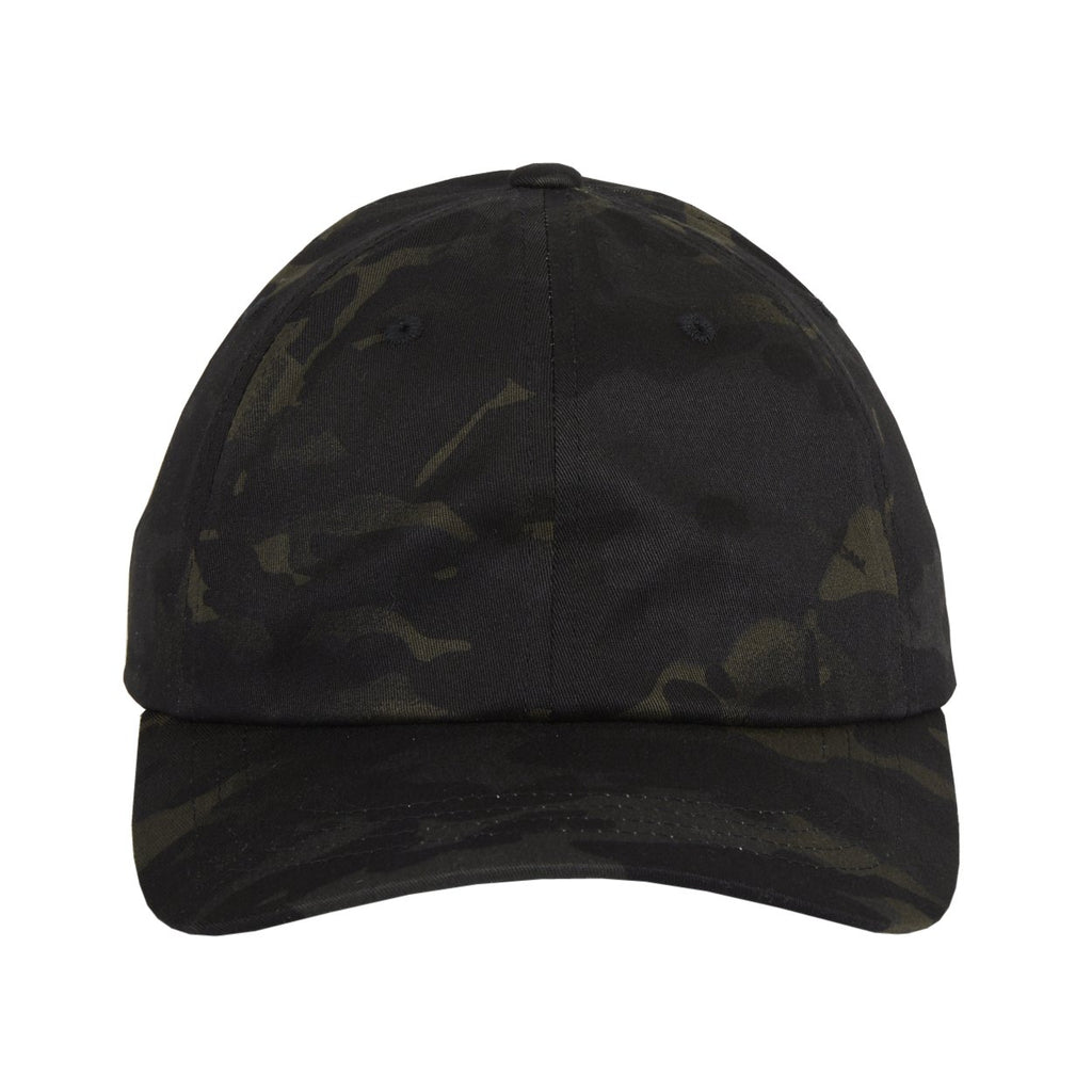 Flex Fit 6245 Multi Camo Adjustable Hat - Black