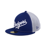 Exclusive New Era 59Fifty Los Angeles Dodgers Word Logo Trucker Hat - Royal