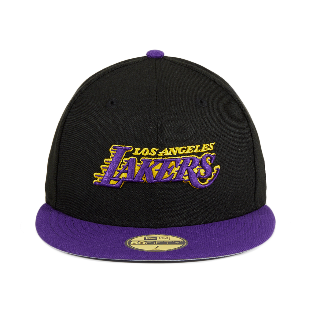 Exclusive New Era 59Fifty Los Angeles Lakers Alternate Word Hat - 2T Black, Purple