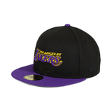 Exclusive New Era 59Fifty Los Angeles Lakers Alternate Word Hat - 2T Black, Purple