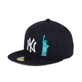 Exclusive New Era 59Fifty New York Yankees Liberty Hat - Navy, White