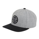 Brixton Crest C MP Snapback Hat - Heather, Black