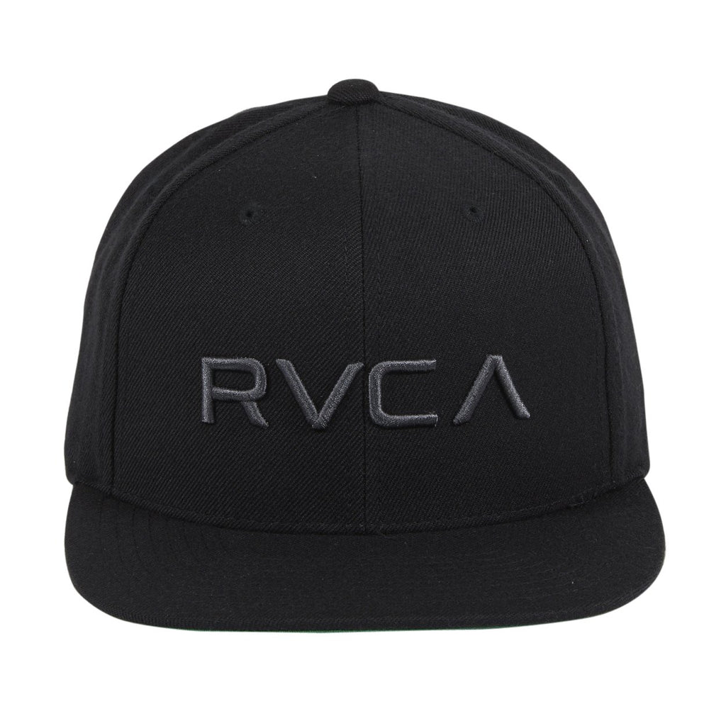 RVCA Twill Snapback Hat - Black, Charcoal