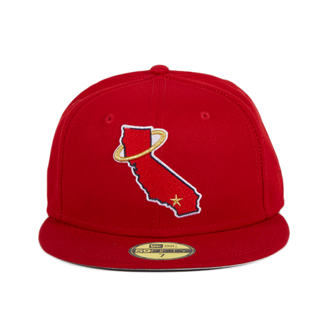 New Era 59Fifty Los Angeles Angels California State Hat - Red