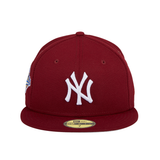 Exclusive New Era 59Fifty New York Yankees 1996 World Series Patch Hat - Cardinal, White