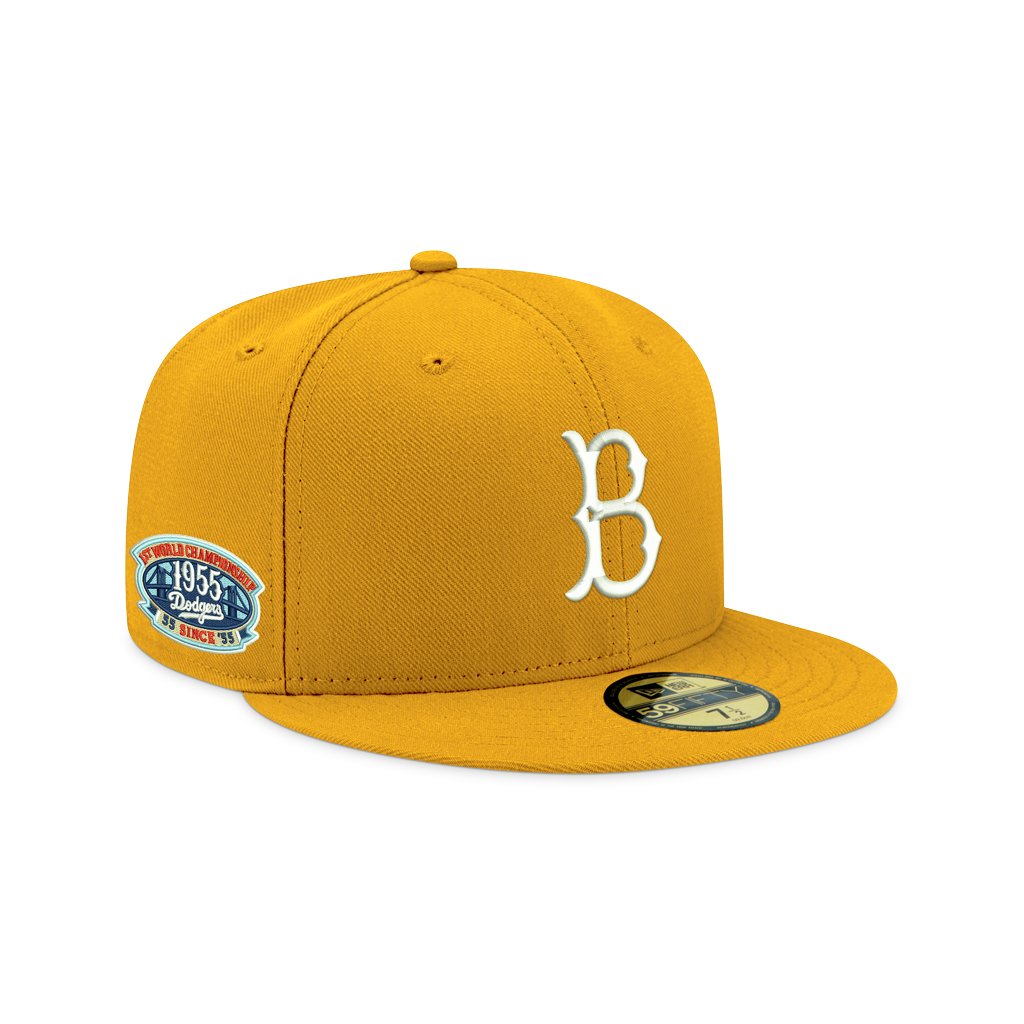 Brooklyn Dodgers New Era 1955 World Series Black Light 59FIFTY Fitted Hat -  Black