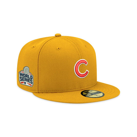 Pre-order Exclusive New Era 59Fifty Chicago Cubs 2016 World Series Patch W/ Grey UV Hat - Gold, White