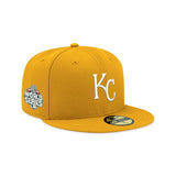 Pre-order Exclusive New Era 59Fifty Kansas City Royals 2015 World Series Patch W/ Grey UV Hat - Gold, White