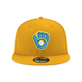 Pre-order Exclusive New Era 59Fifty Milwaukee Brewers 1982 World Series Patch W/ Grey UV Hat - Gold, White