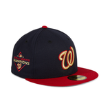 Pre-order Exclusive New Era 59Fifty Washington Nationals World Series 2019 Champions Patch Hat - 2T Navy, Red