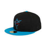 Pre-Order Exclusive New Era 59Fifty Florida Marlins Batting Practice Spring Training 2020 Patch Hat - 2T Black, Blue